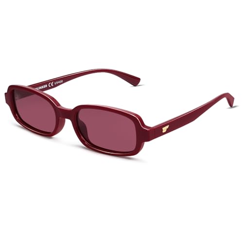 VANLINKER Retro Rectangle Polarized Sunglasses for Women Men Small 90s Style Vintage Trendy Narrow Rectangular Frame VL9813