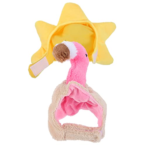 Kisangel 2Pcs Pet Hats Decorative Headdress for Cats Dogs Summer Tropical Design Breathable Comfortable for Parties Photo Props Flamingo Styles