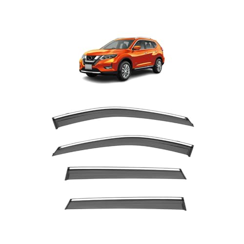 車用サイドバイザー に適合する エクストレイル T32型 X-TRAIL 2013年~2022年 専用ドアバイザー サイドバイザー カーレインシールド 車日除け 雨除け 換気 ドアバイザー 半透明ブラック 社外品