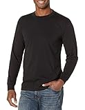 Pro Club Men's Heavyweight Cotton Long Sleeve Crew Neck T-Shirt, 5X-Tall, Black