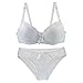 Womens Fashion Womens 2 Piece Lace Underwire Bra and Panty Sets Sexy Push up Lingerie Set for Women Comfortable Seamless Bralettes Bra White