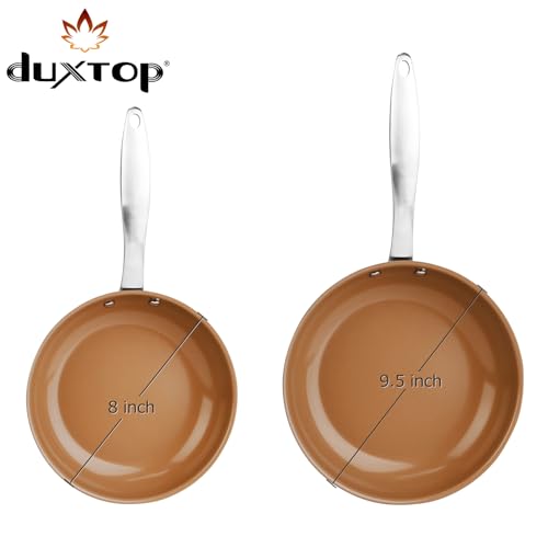 Duxtop Ceramic Nonstick Frying Pan 8" Stir Fry Pan Skillet with Stainless Steel Handle, PFAS Free, Dishwasher & Oven Safe, All Stovetops & Induction Compatible by duxtop - Image 6