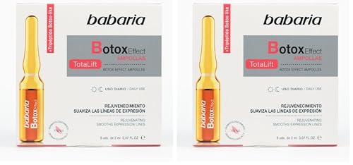 Babaria - Ampollas Botox Effect Total Lift, Rejuvenece y Suaviza las Líneas de Expresión, con Tripéptido Botox-Like y Emolientes, 100% Vegano - 5 x 2 ml (Paquete de 2)