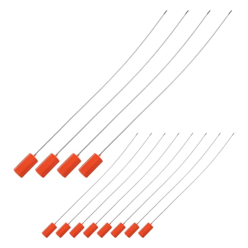 OUNONA 40 precintos de seguridad para cables: Etiquetas de seguridad inviolables - Precintos metálicos autoblocantes de acero para cables, ideales para envíos en camiones y contenedores (naranja)