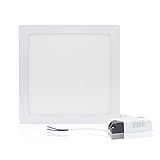 xtf2015 Super Bright Ultra-thin LED Panel Light Ceiling Lamps Recessed Light Fixture Kit with Led Driver-18W Square, Cool White 6000-6500K, 8.9