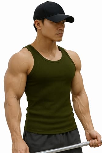 Image of Rockwell Men's Premium Cotton Vest - Sleeveless Gym Undershirt | Breathable, Stretchable & Skin-Friendly Innerwear for Everyday Comfort | 302