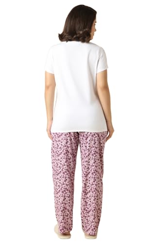 Image of Van Heusen Women's Printed Lounge Pants | Drawstrings & Side Pockets | Ultra Soft Fabric | Relaxed Fit | At home pyjamas | Everyday Comfort | Printed | Style 55306 | Available in Pack of 1 & 2