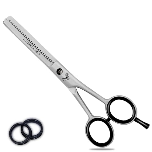 Cotton Candies Professional Hairdressing Teeth Scissors - 6-inches Thinning Shears Hair Cutting Teeth Scissors - Stainless Steel Haircut Scissor with Fine Adjustment Screw for Home & Salon