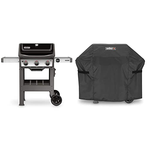 er Spirit II E310 3Burner Liquid Propane Grill, Black & Spirit II 300 Series Grill Cover