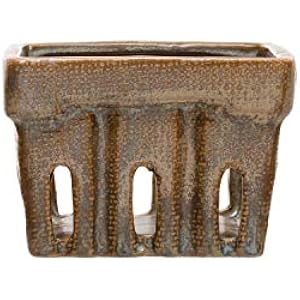 Creative Co-Op Stoneware Berry Basket Brown