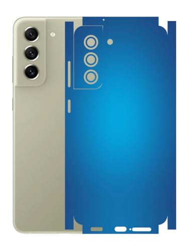 Image of AtOdds - Full Body Back Screen Guard Protector Film - Lamination Wrap Skin Sticker Compatible with Samsung Galaxy S21 FE | Scratchproof Matte Finish (Design - Aqua Blue)