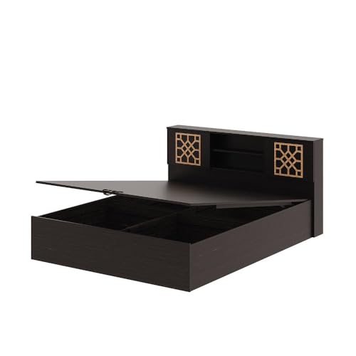 Image of Wakefit Bed | 1 Yr Warranty | Bed Queen Size, Comes with Hydraulic Storage, Noise-Free, Density: 680-750 kg /m, Termite & Borer Resistant, Fits Mattresses Up to 8 inches (Algol 78 x 60 - Wenge)