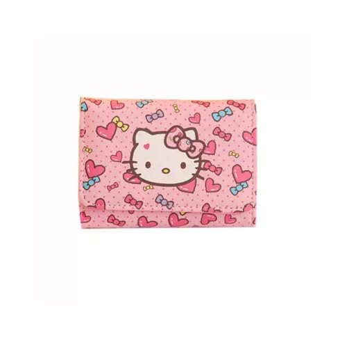 Kitty Kawaii Cartoon Trifold Coin Purses - Cute Mini Wallets for Girls & Women