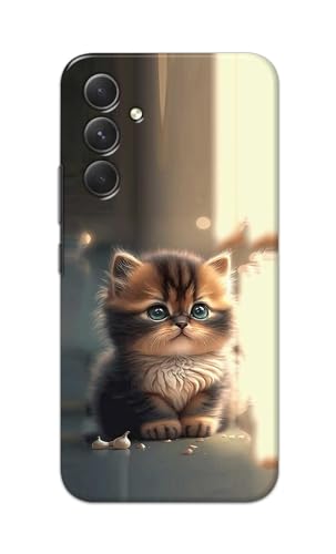 Image of PRINTFIDAA Printed Hard Back Cover Case for Samsung Galaxy A54 5G Back Cover (Cute Cat) -112