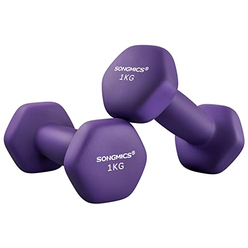 SONGMICS Zestaw Hantli, 2 x 1 kg, Powłoka PVC
