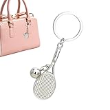 Tennis-Schläger geformt Schlüsselanhänger Mit Tennisball Schlüsselring Geschenk Waren Für Tennisliebhaber Tennisclub Gedenken Schlüsselanhänger Leichte Metall Sport Schlüsselanhänger Schlüsselanhänger