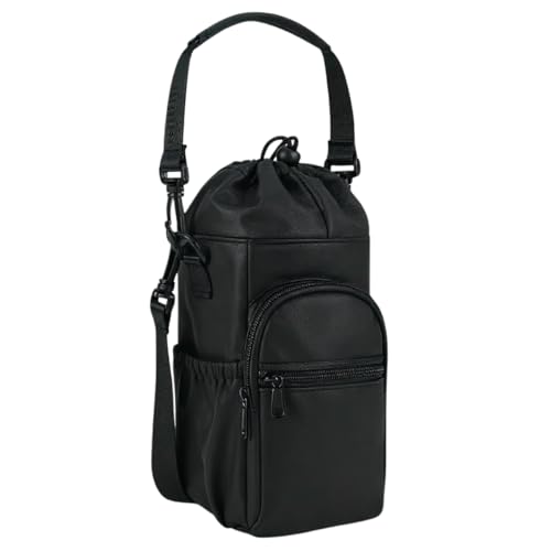 Suporte para Garrafa de Agua Bolsa para Celular Porta Garrafa Ajustavel para Caminhada Trekking Bike Academia Passeio Bolsa Porta Garrafinha Alca de Ombro Regulavel Leve e Resistente (Preto)