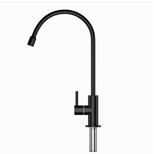 Faucet tap d'eau potable noir pour évier de cuisine en acier inox