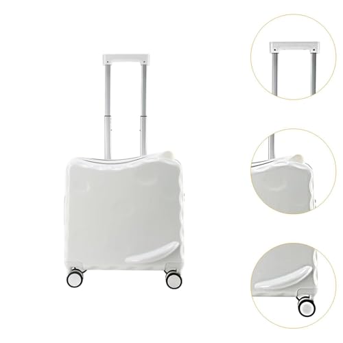 Ride on Suitcase Travel Luggage with Wheels 18" Lightweight Gift Compact Airplane with Combination Lock Carry on Luggage, White4