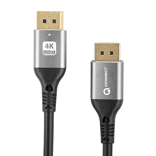 Image of Q- CONNECT 4K DP to DP 1.4 version 2Mtr Cable UHD 4K@60Hz,2K@240Hz,1080@240Hz with 32.4 GBPS Transmission Speed Compatible For Laptop,Pc,Gaming Monitor,Graphics Card,Play station (2 year warranty)