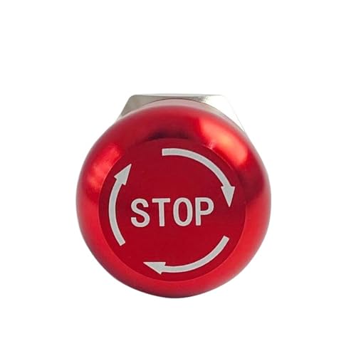 Bouton arrêt d'urgence 19mm en métal avec mécanisme de verrouillage rotatif 1NO1NC