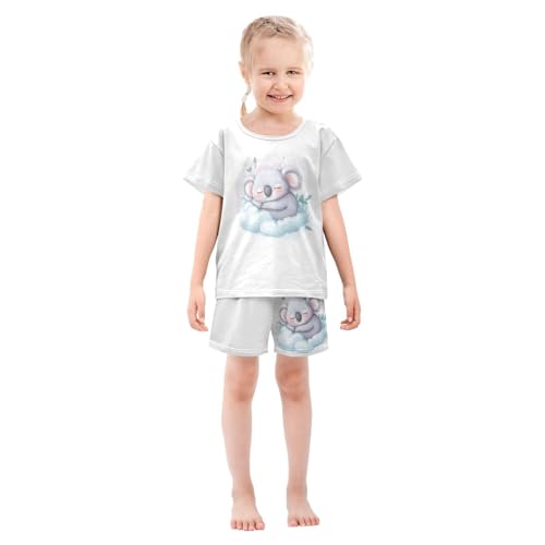 Koala Cloud Pajama Set Short Sleeve PJS 2 Piece Summer Pajamas Shorts Sets Cotton 5Y3
