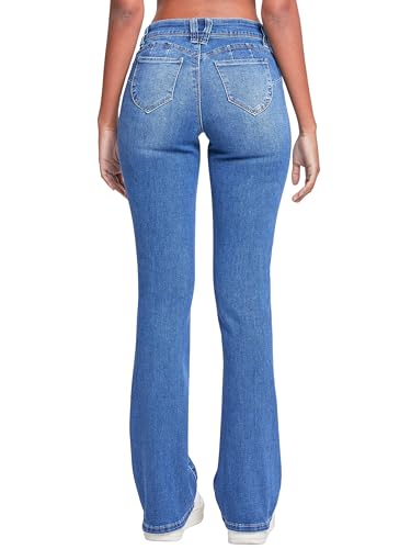YMI Women’s Sustainable Wannabettabutt Mid Rise Bootcut Jeans, P1709373