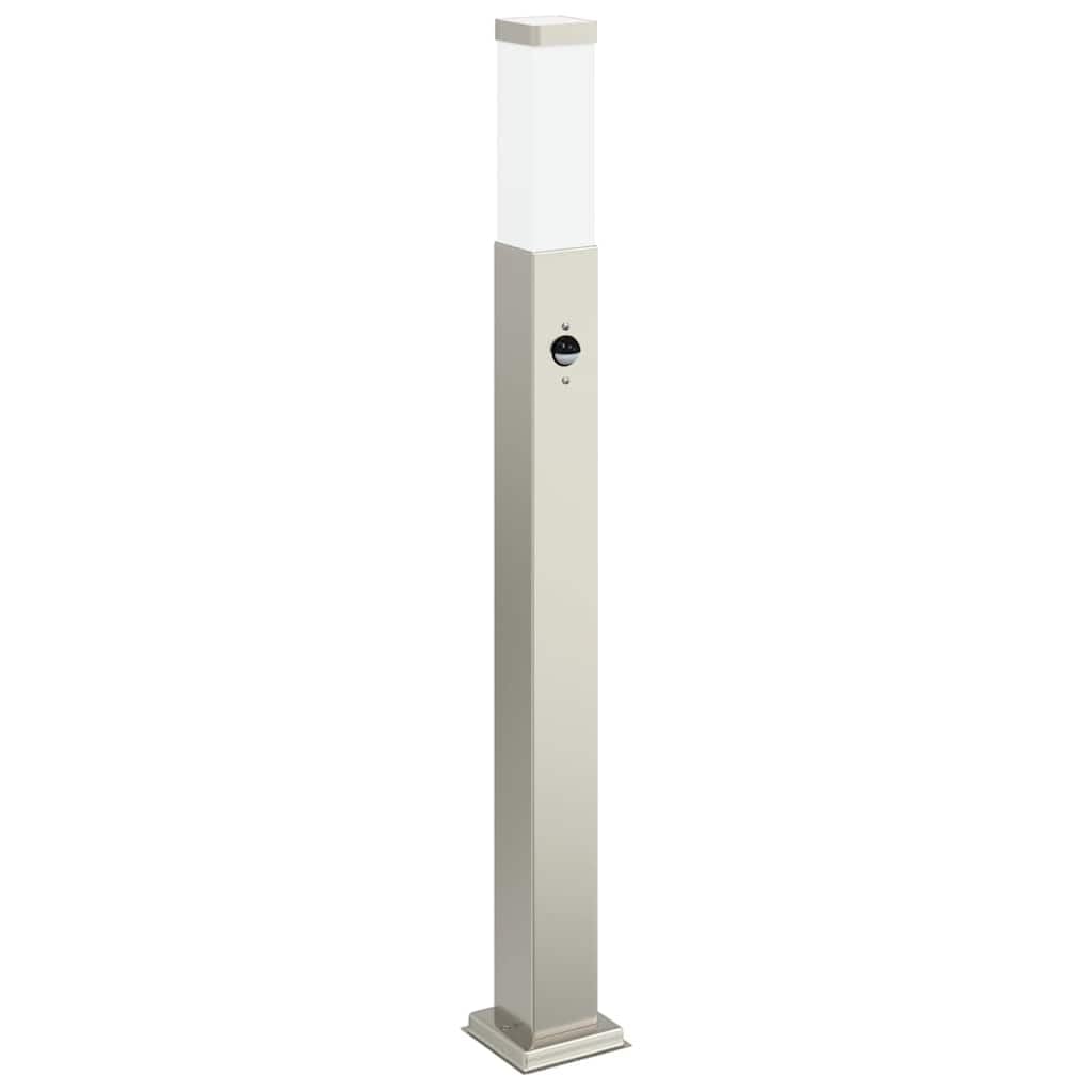 Lampada a colonna con sensore in acciaio inox, altezza 80 cm, IP44, resistente alle intemperie, con diffusore per terrazza, giardino e vialetto, rilevatore di movimento, illuminazione esterna