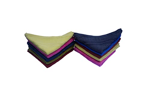 Image of Space Fly 500 GSM Fresh Loom Soft Cotton Face Towel for Women - Absorbent Washcloths & Handkerchief Set for Home, Gym & Baby Care (Size-10x10 Inch, Multicolor) (Set of 10)