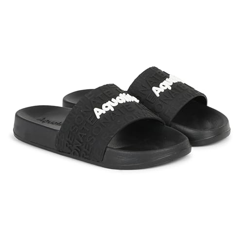Image of Aqualite NEO-266 Men Slide Slippers with Comfotable Sole Slip-On Flat Flip Flops, Sliders, Chappal & Comfort Insole Slipper for Men
