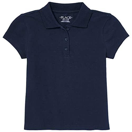 The Children s Place Girl s Short Sleeve Pique Polo, Tidal, Medium