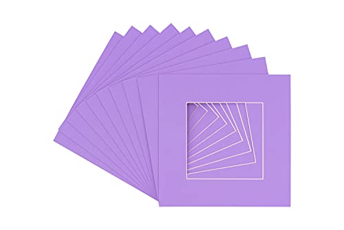 CountryArtHouse Light Purple Acid Free 26x26 Square Picture Frame Mat with White Core Bevel Cut for 21x21 Pictures - Fits 26x26 Frame - Pack of 1 Matboard Show Kit with Acid Free Backing & Clear Bag