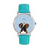 toff london orologio da cane con testa di pugile bianco marrone