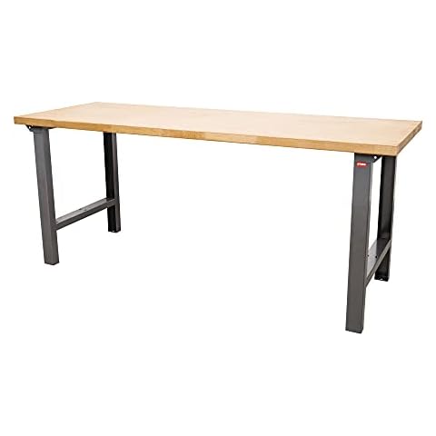 STIER Werktisch Premium, BxTxH 2000x700x840 mm, aus Stahl und Buche Cover