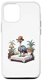Custodia per iPhone 15 Pro Piume fantasiose: struzzo con cappello