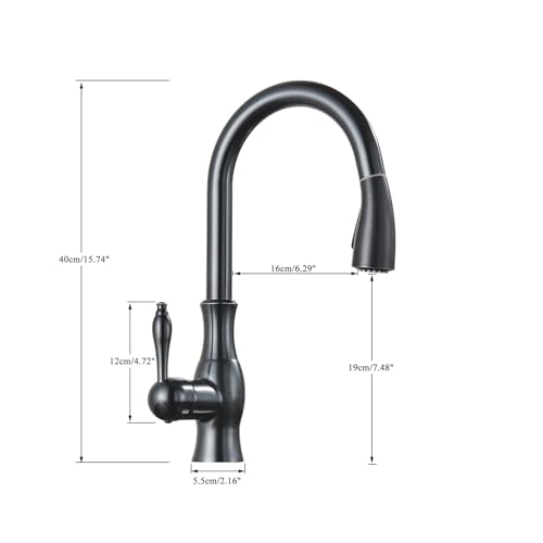 Robinet extractible double sortie d'eau mitigeur de cuisine ergonomique rotatif
