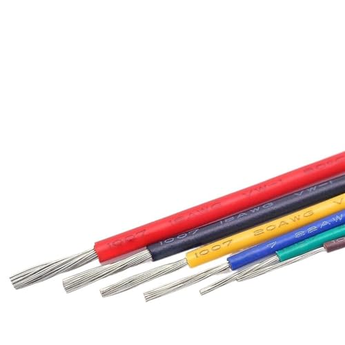 alambre eléctrico flexible, Cable LED de PVC 5 metros for proyectos DIY, súper flexible, con aislamiento 24 AWG y 6 colores a elegir