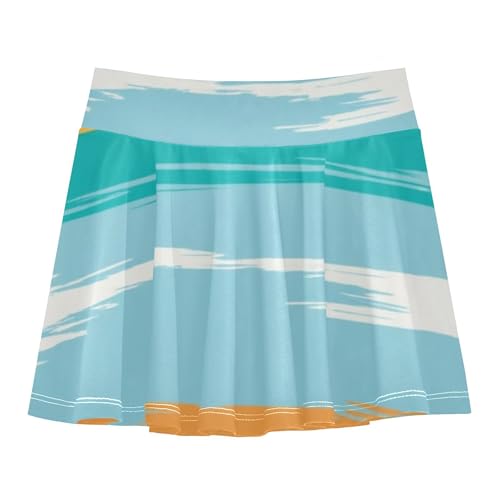 Joisal Athletic Shorts for Girls Skorts Teal Orange Blue Tennis Skirts for Kids Colored School Skirt 3t