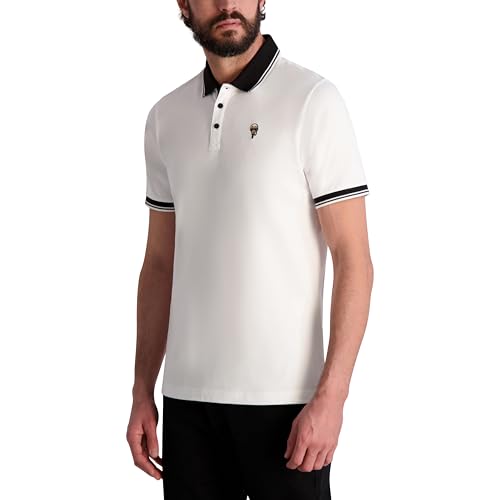 KARL LAGERFELD Men's Collared Short Sleeve Karl Graphic Polo3