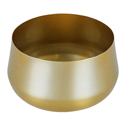 Yajimsa Macetero dorado – Macetero dorado para interior, jarrón metal con agujero drenaje, maceta moderna para interior y exterior, balcón, decoración, pantalla suelo
