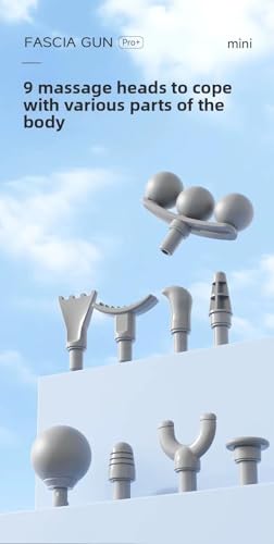 Image of Massage Gun | Massage Machine for Body Pain | 9 Adjustable Heads for Deep Tissue, Muscle Relief for Back, Shoulder & Foot
