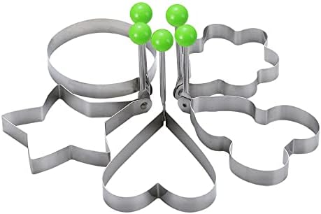 Miniatura 3 de Anillos de cocina de huevos de acero inoxidable de 5 formas, moldes de huevo, fabricante de panqueques con mango