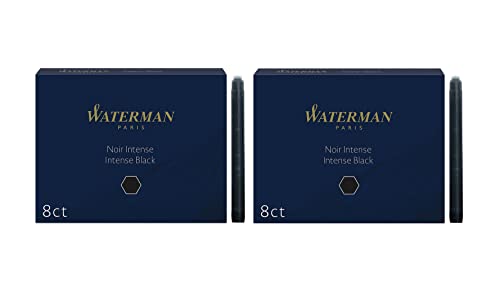 Waterman – 2 étuis de 8 cartouches UGC longues Encre noire