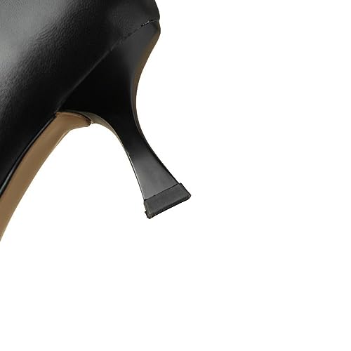 TinaCus Women's Genuine Leather Handmade Pointed Toe Bowtie Side Zipper Kitten Heel Office Pumps Shoes3