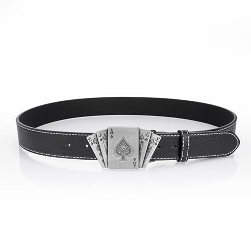 Skull Leather Belt, Waist Band Metal Skeleton Buckle Studded Rivet Belt Western Y2K Decorative Waistband3