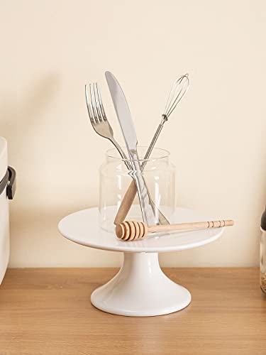 Kanwone 8-Inch Porcelain Round Cake Stand, Cake Plate, Dessert Stand, Cupcake Stand For Parties, Baby Shower, Home Decorating Stand, White #TOP3