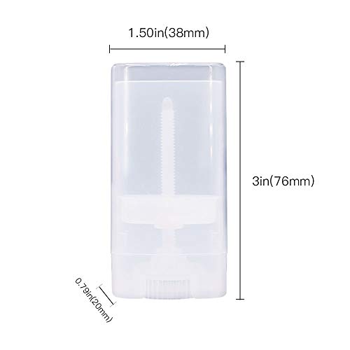 Healthcom 15ml Clear Empty Plastic Deodorant Containers 0.5 Oz New Empty Oval Lip Balm Tubes Oval Deodorant Containers for Lipstick Crayon Chapstick DIY Make Your Own Deodorant Lotion Bar,30 Pack