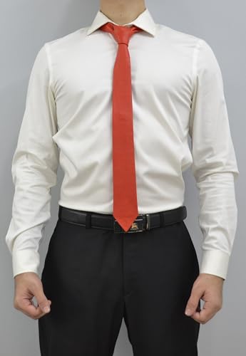 Image of Mens Lamb Leather Necktie - Skinny Solid Casual Business Wear Narrow Leather Slim Tie- Neckties for Party Wedding Gift