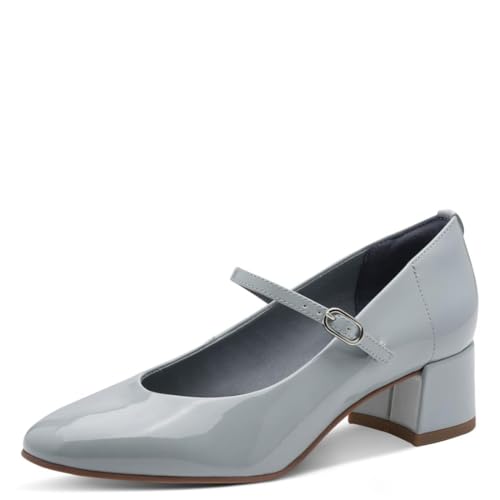 Tamaris Damen Pumps mit Blockabsatz, blau, 40 EU