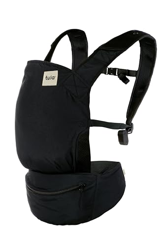 Image of Baby Tula Lite Compact Baby Carrier, Ultra Compact and Lightweight, Convenient Carry Pouch, Ergonomic and Multiple Positions for 12 – 30 pounds - Black